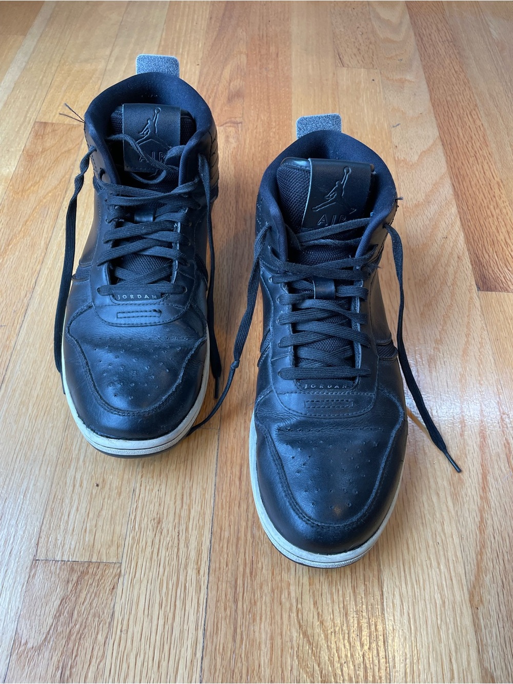 Men’s Size 12 Jordan Heritage Black and White High-Top Sneakers